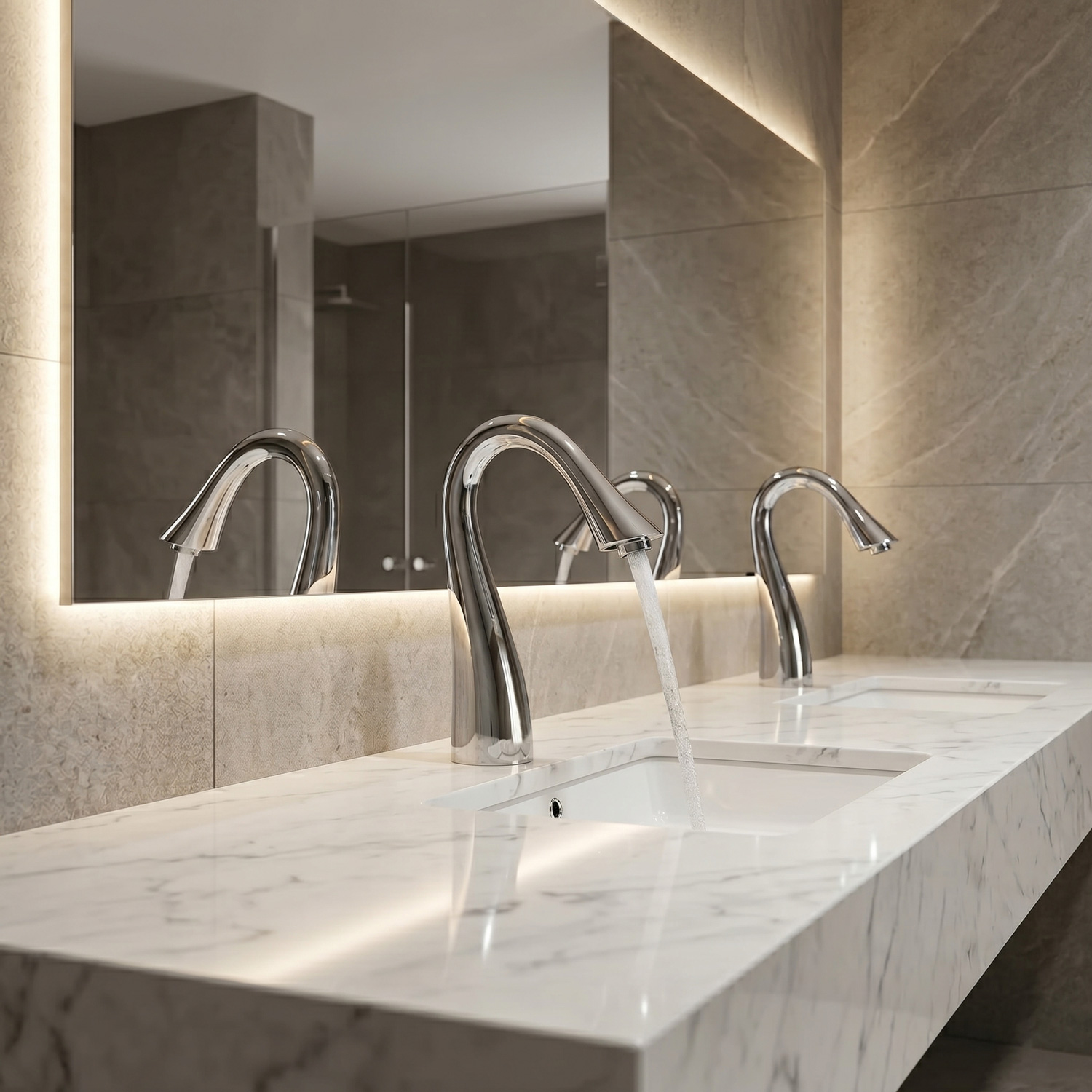 Fontana polished chrome touchless commercial faucet