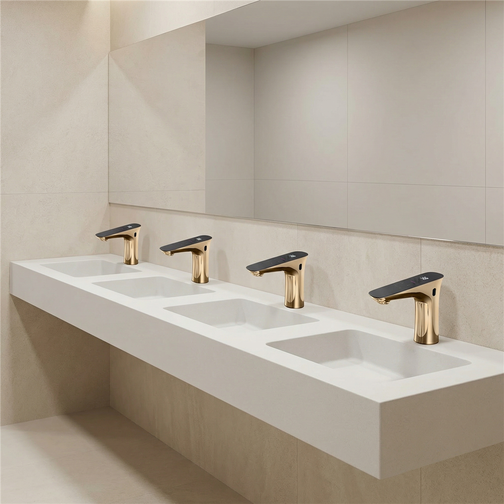 Clean commercial public interior representing hygiene and water management research